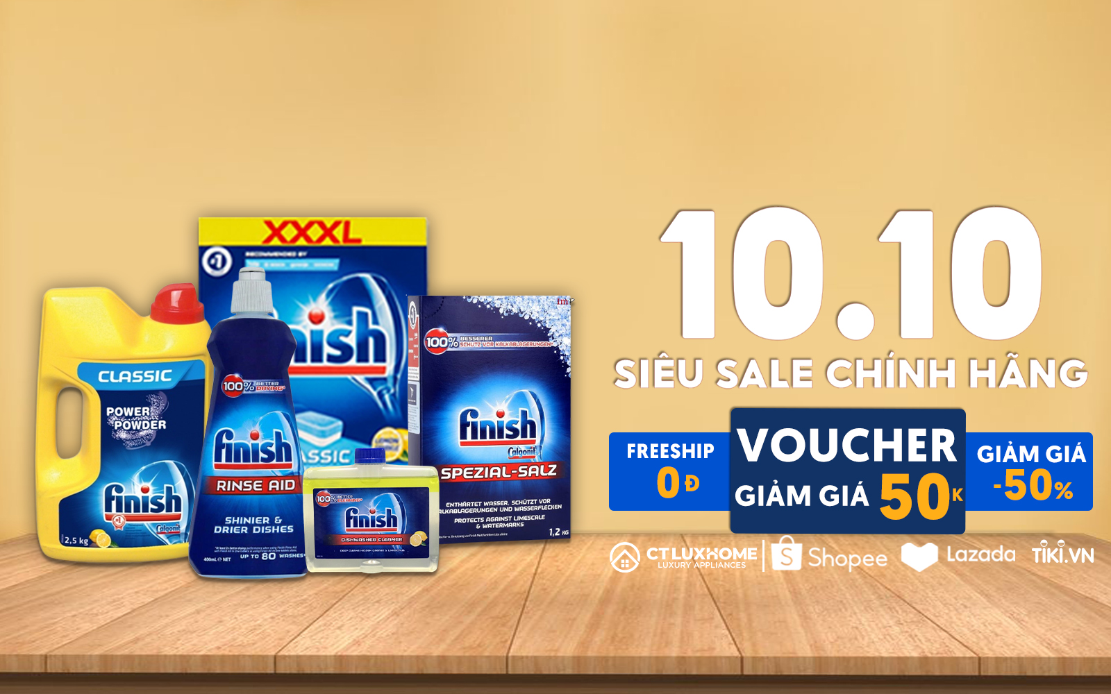 CTLUXHOME X SHOPEE X LAZADA X TIKI: SIÊU SALE THÁNG 10 - SIÊU SALE CHÍNH HÃNG, GIẢM GIÁ ĐẾN 50%