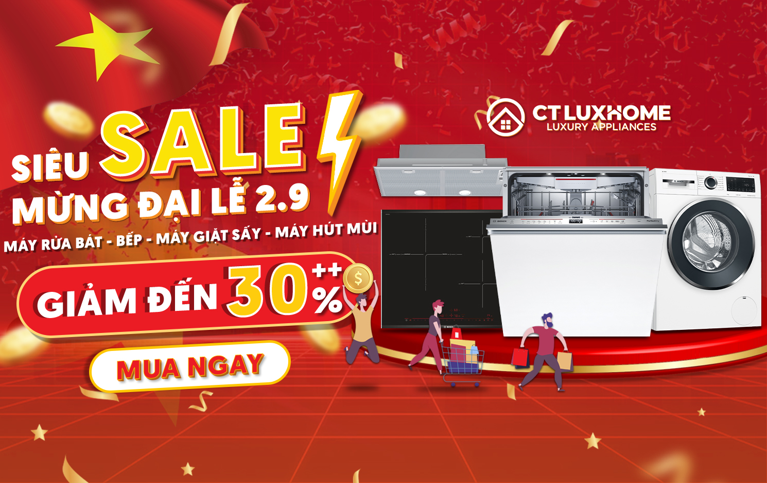 CTLUXHOME X SALE 2/9: GIẢM LÊN TỚI 30% KHI MUA CÁC SẢN PHẨM THIẾT BỊ NHÀ BẾP