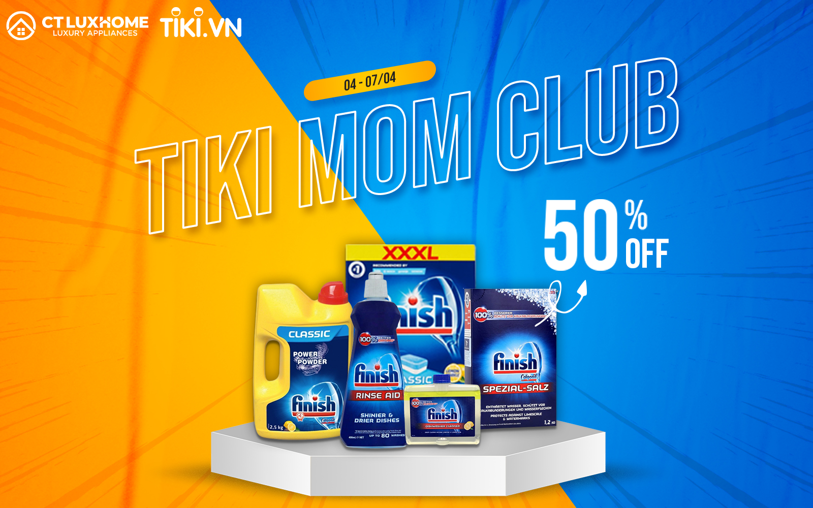 CT Luxhome x TIKI: SIÊU SALE THÁNG 4 -  TIKI MOM CLUB SALE TO - Đồng giảm 50%