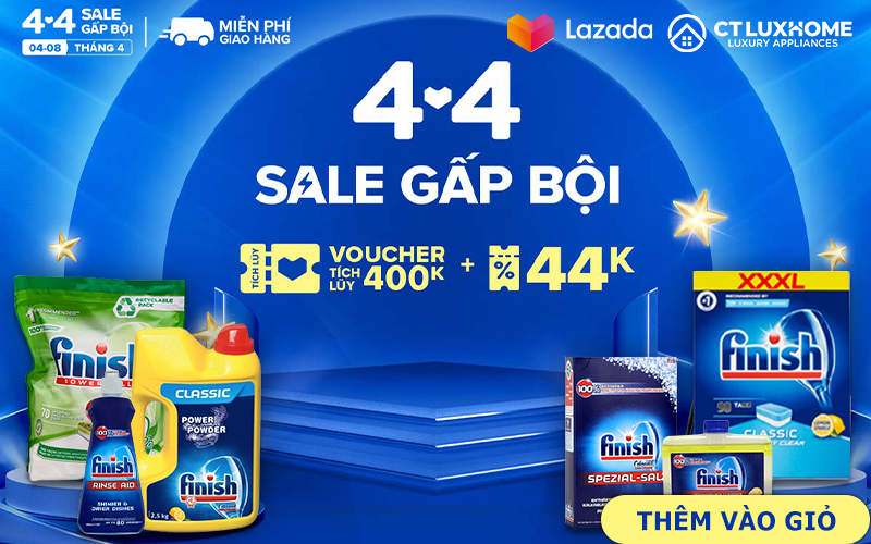 CT Luxhome x LAZADA: SIÊU SALE NGÀY ĐÔI 4.4 - GIẢM GIÁ GẤP BỘI, giảm đến 50%