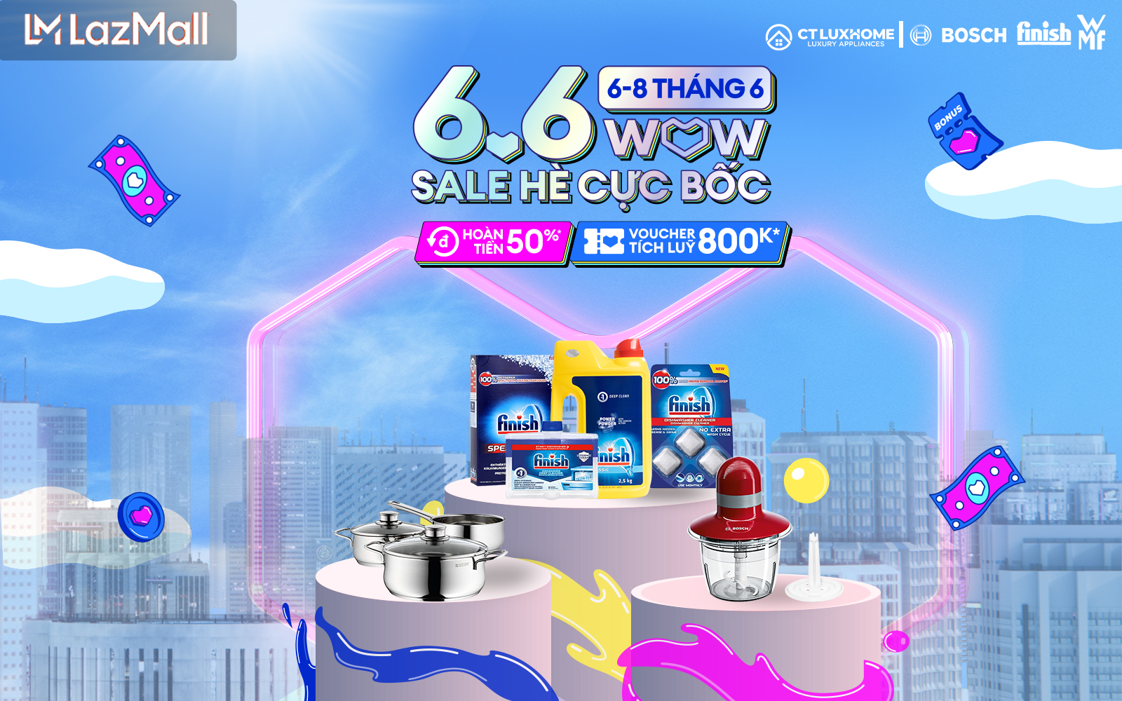 [CT LUXHOME x LAZADA MALL] SALE HÈ 6.6 CỰC BỐC - VOUCHER CỰC SỐC
