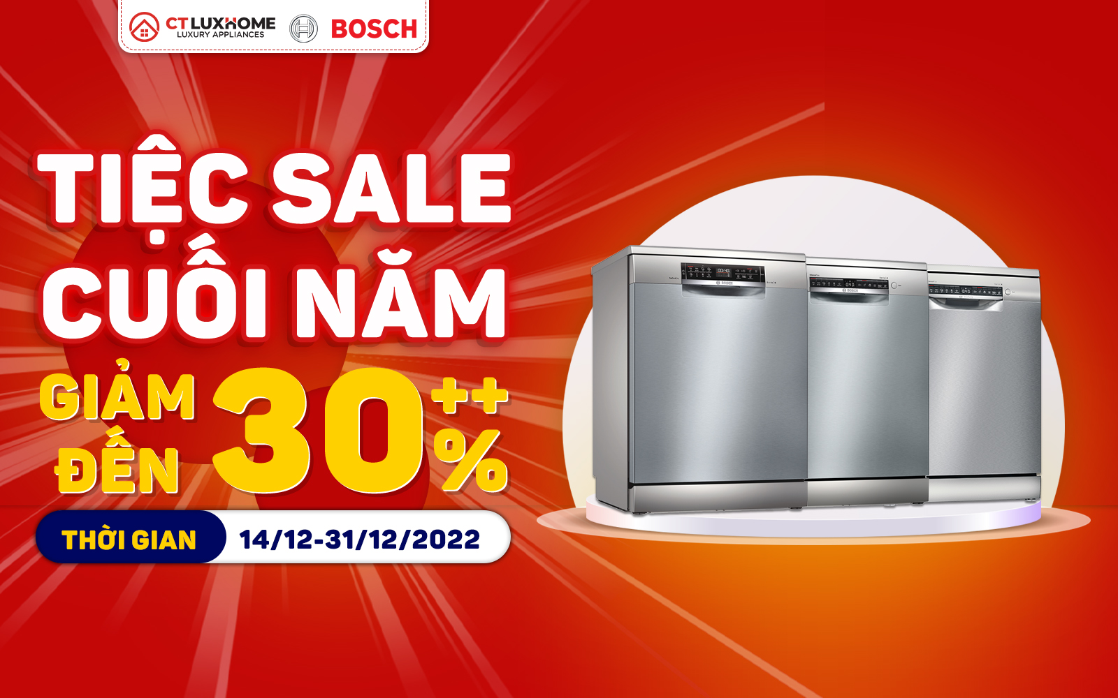[Tiệc Sale Cuối Năm] Máy Rửa Bát Giảm Đến 30% - Tặng Combo Chất Tẩy Rửa Finish