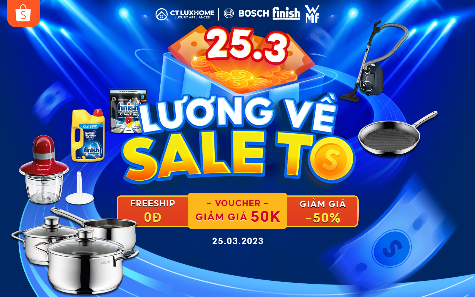 [CTLUXHOME - SHOPEE]: SIÊU SALE 25.3, LƯƠNG VỀ SALE TO, GIẢM LÊN ĐẾN 50%