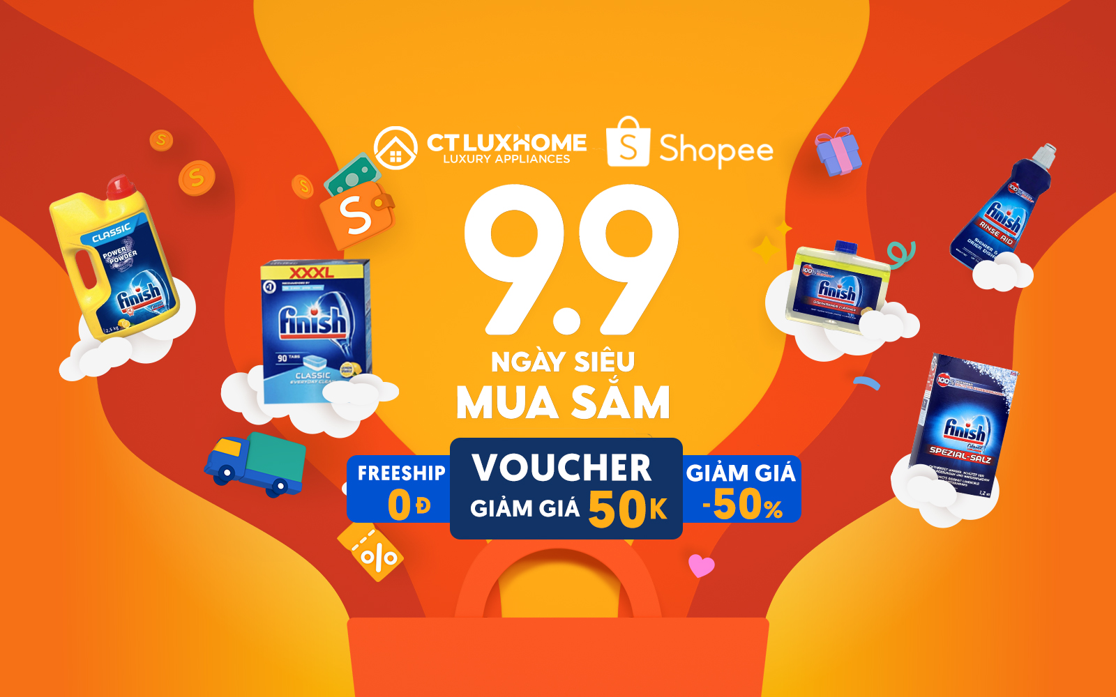 CTLUXHOME x SHOPEE x LAZADA x TIKI: SIÊU SALE  9.9 - GIẢM GIÁ LÊN ĐẾN 50%