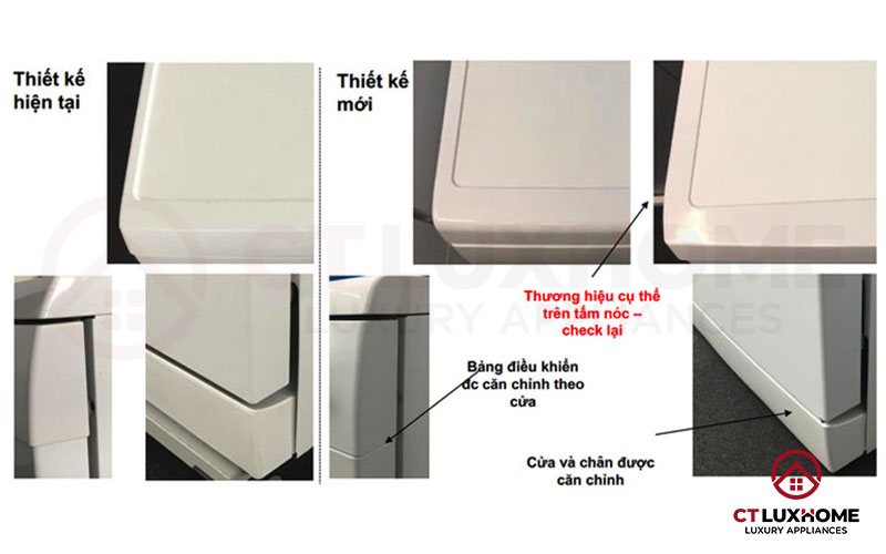 Thiết kế mới bên ngoài máy so với hiện tại.