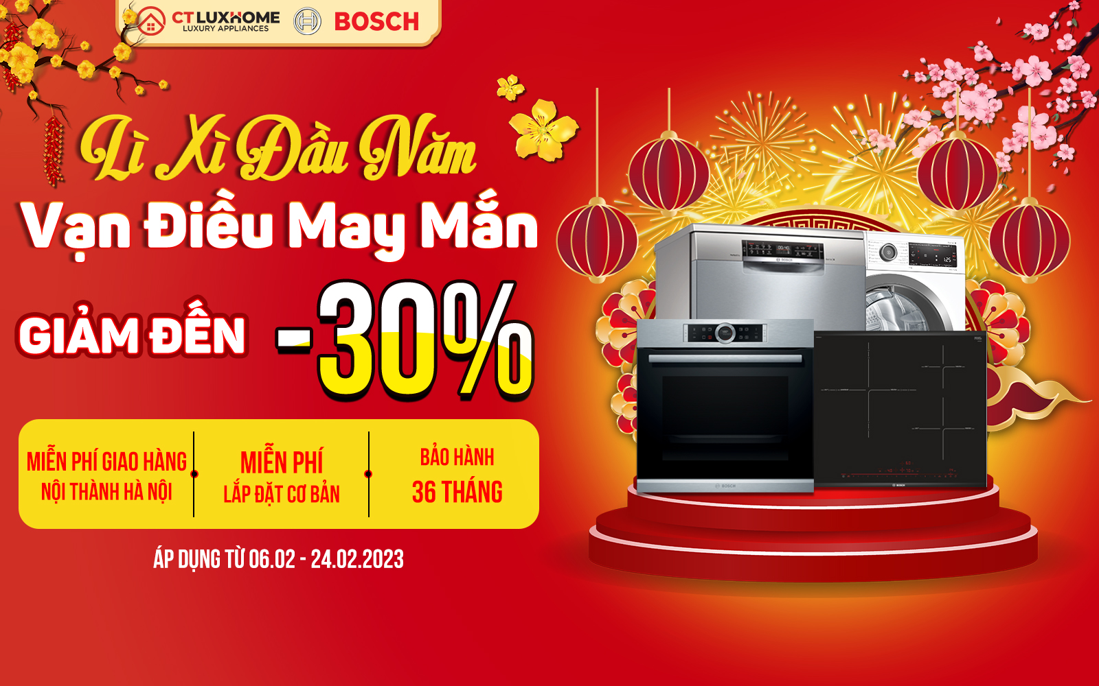 [LÌ XÌ ĐẦU NĂM] GIẢM ĐẾN 30% KHI MUA THIẾT BỊ BẾP TẠI CT LUXHOME