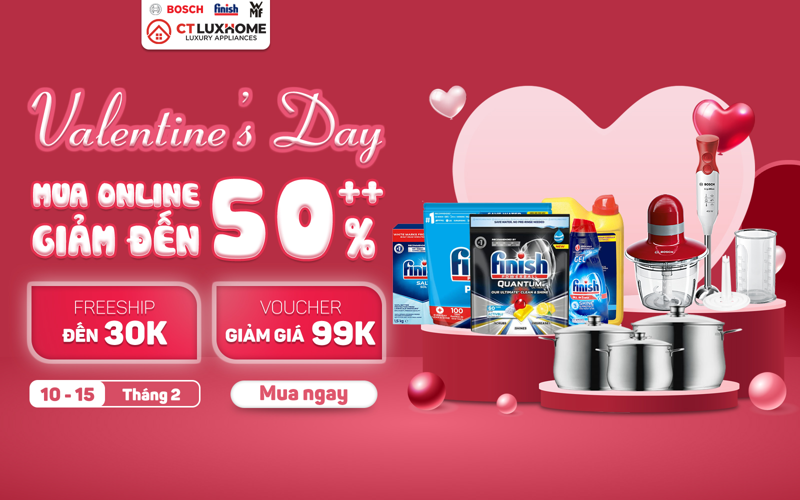 [CTLUXHOME] MỪNG VALENTINE 14/2 - MUA ONLINE GIẢM ĐẾN 50%++