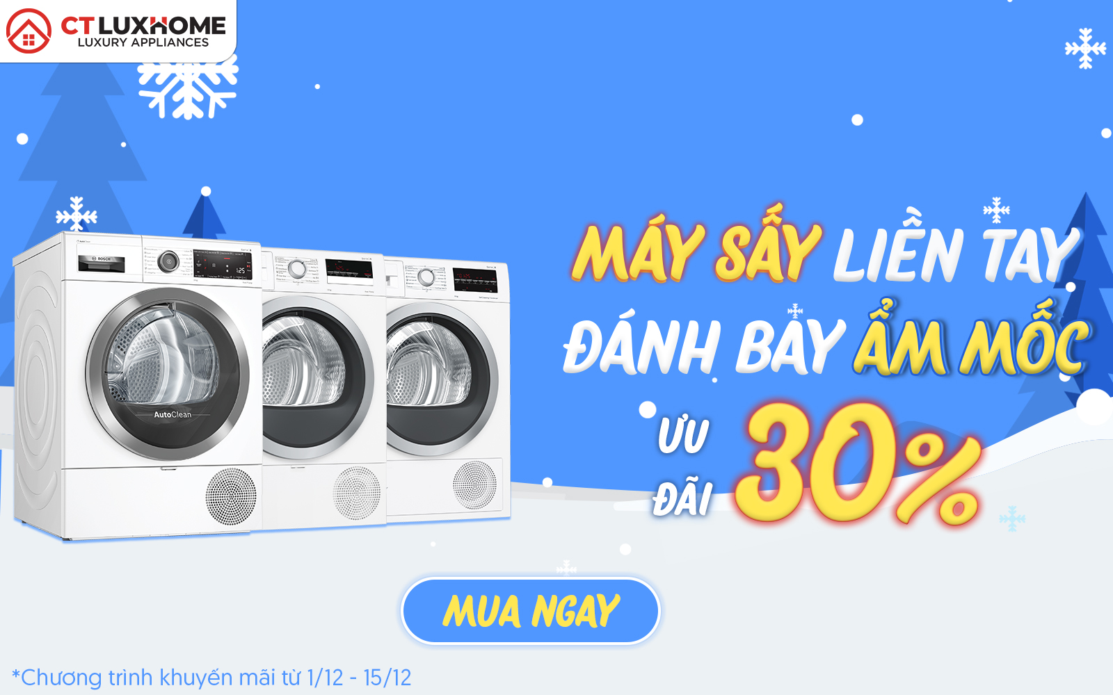 Máy sấy liền tay - Đánh bay ẩm mốc: Máy sấy Bosch giảm giá sốc đến 30%