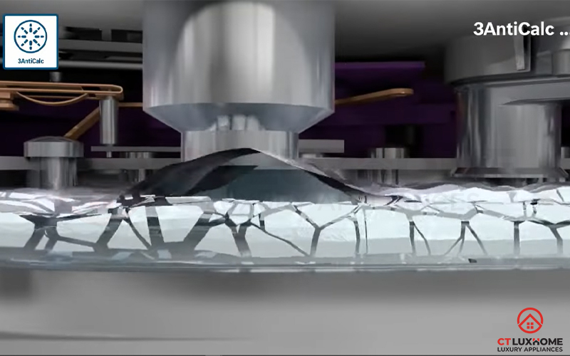 Chức năng 3AntiCalc làm sạch 3 lần với hệ thống tự làm sạch được tích hợp sẵn