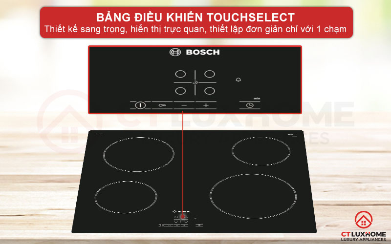 Bảng điều khiển TouchSelect thiết kế sang trọng, thiết lập dễ dàng với một lần chạm.