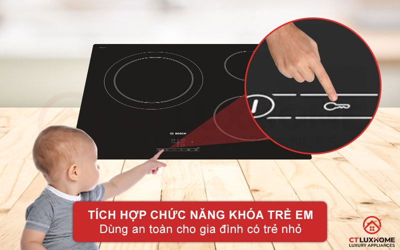 Tính năng khóa bảng điều khiển giúp bảo vệ an toàn cho những đứa trẻ.