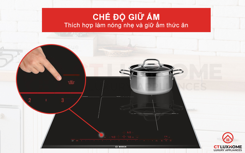 Kích hoạt chế độ giữ ấm để làm nóng nhẹ hoặc giữ ấm thức ăn.