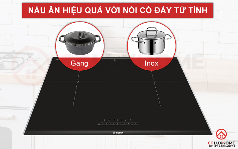 Lựa chọn nồi chảo đáy từ tính để truyền nhiệt hiệu quả.