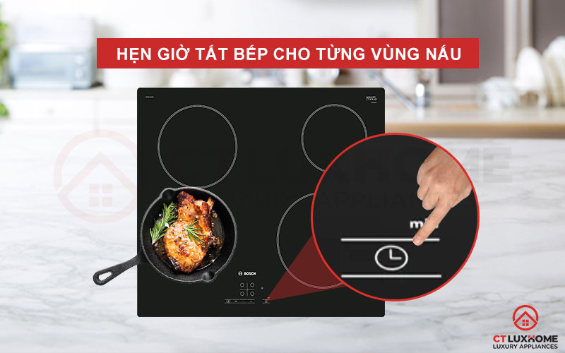 Chế độ hẹn giờ tắt bếp giúp bạn tiết kiệm được thời gian để làm công việc khác.
