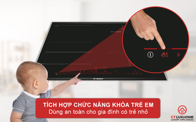 Tính năng khóa trẻ em rất phù hợp với gia đình có trẻ nhỏ.