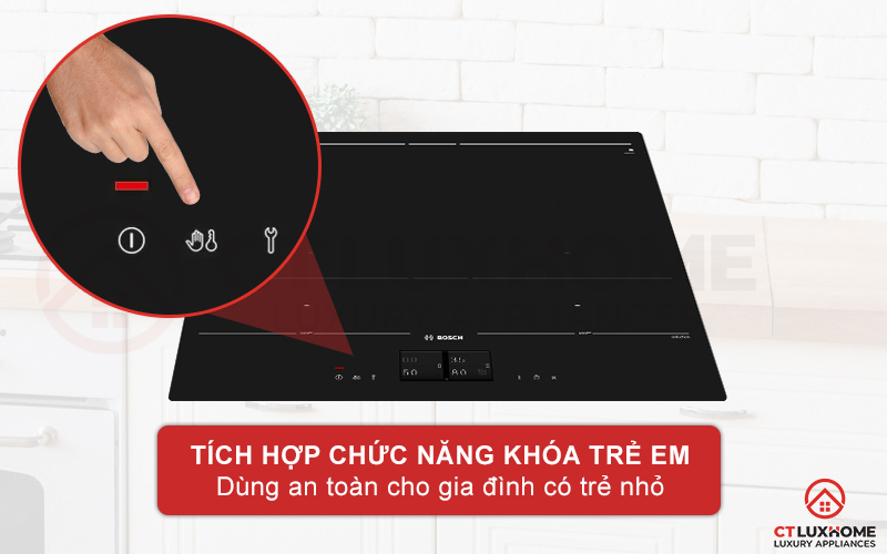Tính năng khóa trẻ em bảo vệ trẻ nhỏ khỏi những rủi ro.