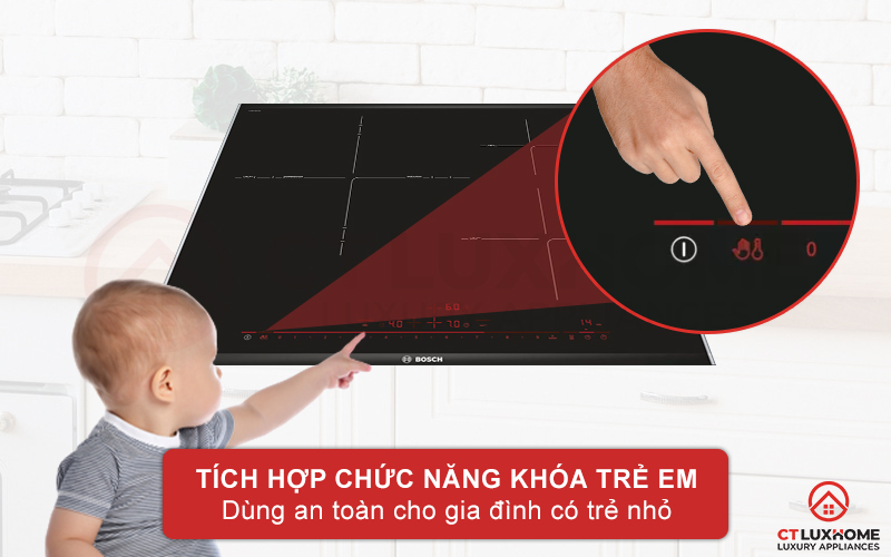 Tính năng khóa trẻ em khóa tạm thời bảng điều khiển.