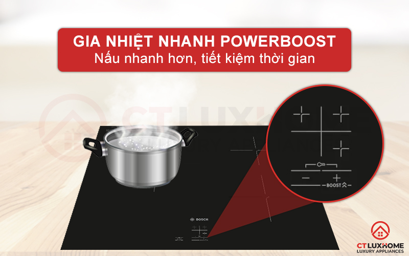 Chức năng gia nhiệt nhanh PowerBoost làm nóng nhanh, tiết kiệm thời gian hơn.