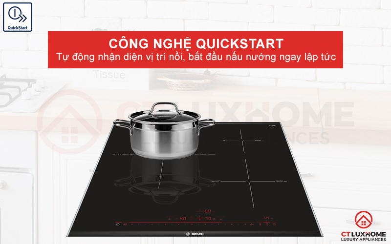 Nhận diện nồi chảo nhanh chóng, bắt đầu nấu nướng ngay lập tức.