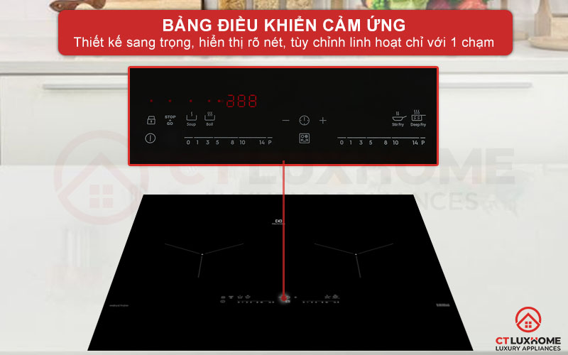 Bảng điều khiển cảm ứng hiển thị rõ nét, tùy chỉnh linh hoạt với một chạm