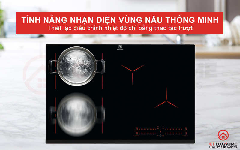 Tự động nhận diện vùng nấu thông minh, bắt đầu nấu nướng nhanh chóng