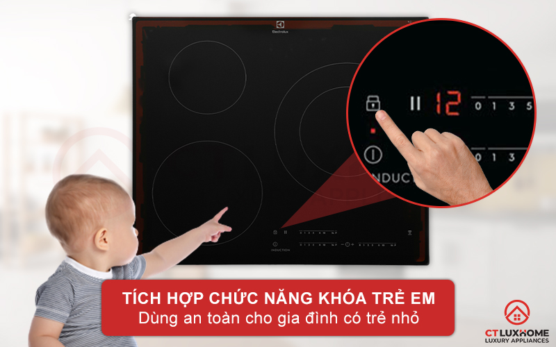 Chức năng khóa trẻ em an toàn khi sử dụng 