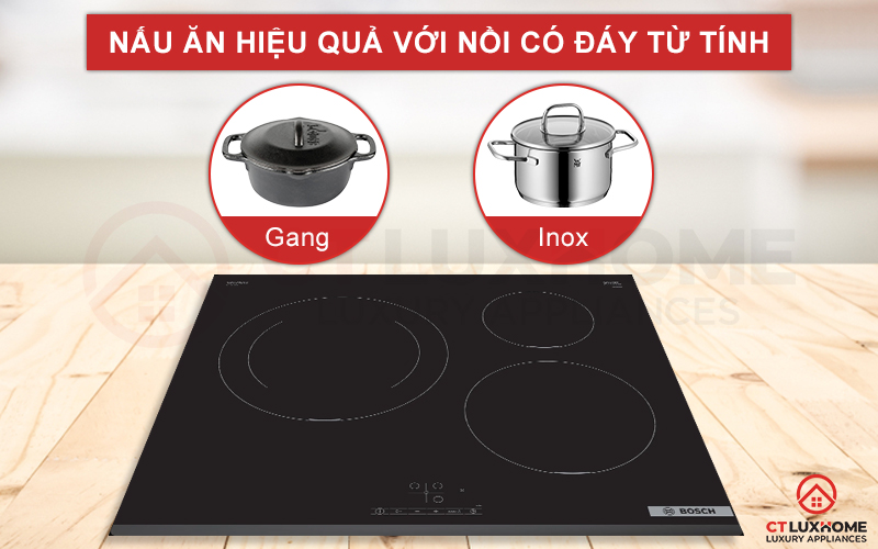 Đáy từ giúp nhận diện tốt hơn và truyền nhiệt nhanh hơn đối với các loại đáy khác