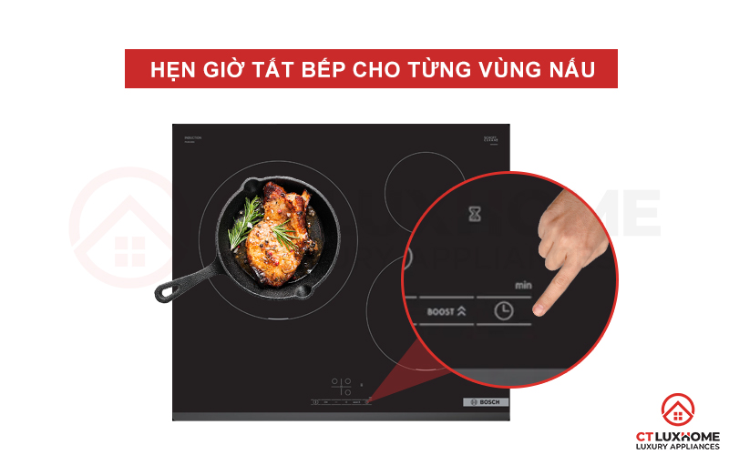 Thời gian hẹn giờ kết thúc thì bếp sẽ tự động tắt