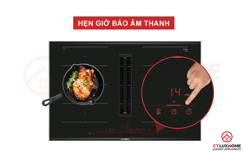 Khi kết thúc thời gian được cài đặt, bếp sẽ phát ra âm báo