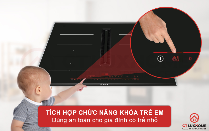 Đảm bảo an toàn trẻ nhỏ, nhằm giữ cho việc các đứa trẻ không thể điều chỉnh bếp