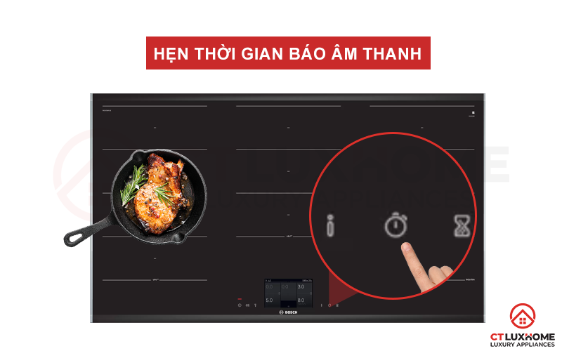 Khi kết thúc thời gian được cài đặt, bếp sẽ phát ra âm báo
