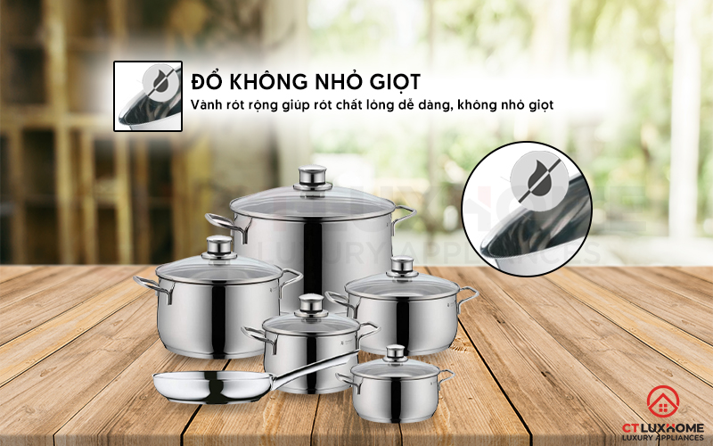 BỘ NỒI WMF DIADEM PLUS 6PC COOKWARE SET - 0730026040 5