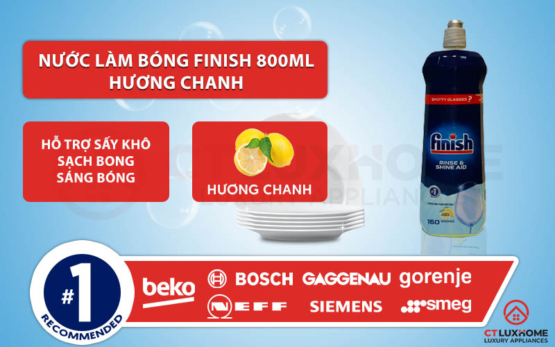 Tính năng vượt trội của Nước làm bóng Finish 800ml