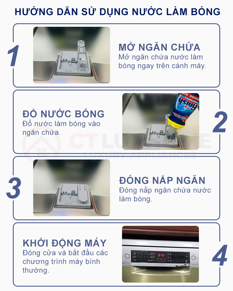 Cách sử dụng nước làm bóng Eco 400ml
