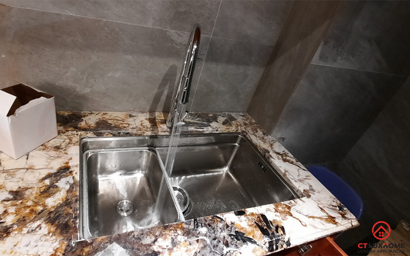 Hình ảnh thực tế Chậu rửa chén bát Konox Overmont Sink KN7548SO