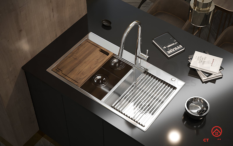 Hình ảnh thực tế Chậu rửa chén bát Konox Workstation - Topmount Sink KN8850TD