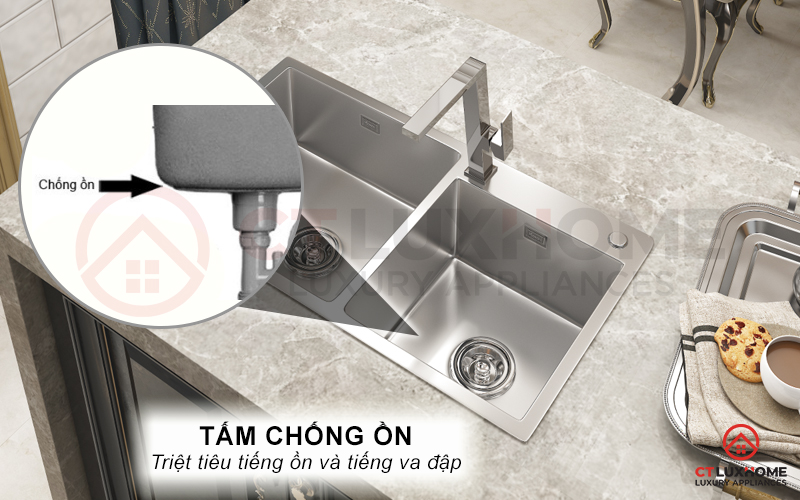 Trang bị tấm cao su chống ồn ở mặt sau dày tới 3mm