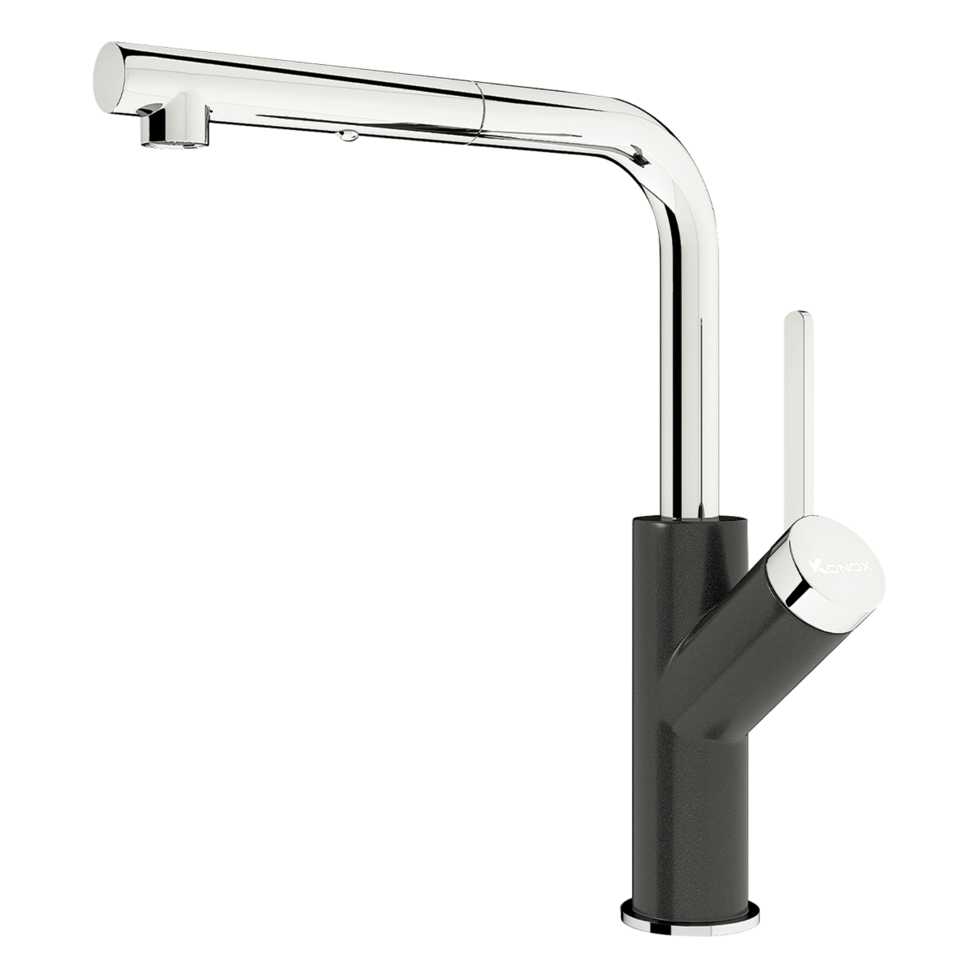 VÒI RỬA CHÉN BÁT RÚT DÂY KONOX ARTAN BLACK ARTANBLACK