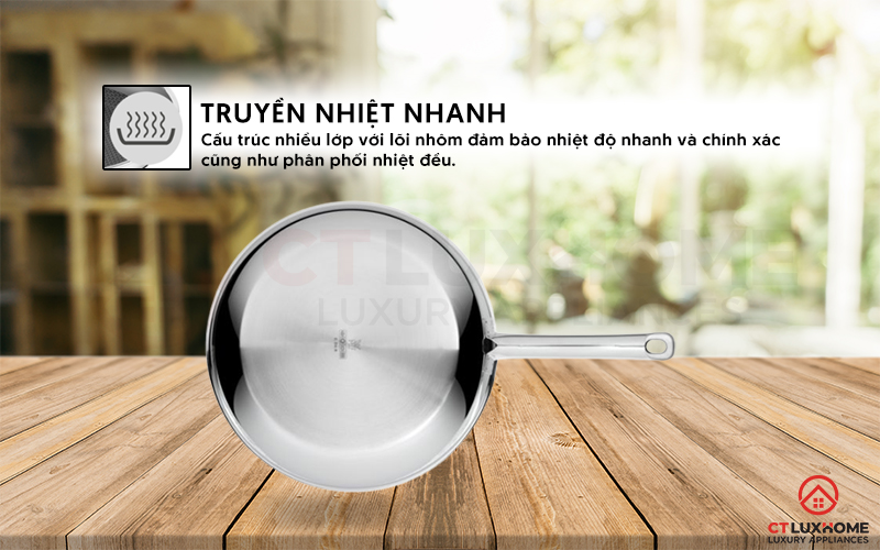 Sự kết hợp độc đáo của cấu trúc nhiều lớp với lõi nhôm, thép không gỉ ở bên trong và thép crom cực bền ở bên ngoài