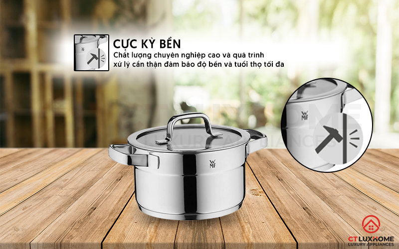 Chất liệu thép không gỉ Cromargan® cao cấp độ bền vượt trội