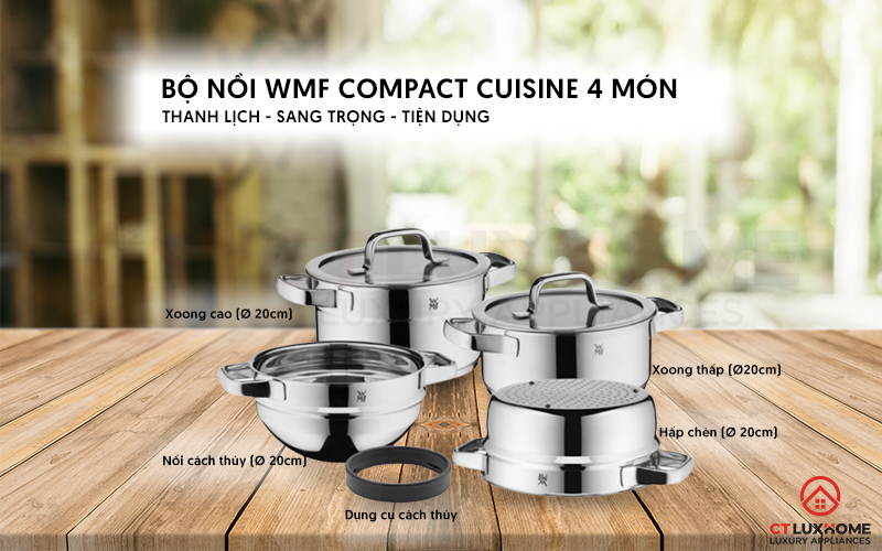 Một bộ có 4 kiểu nồi khác nhau