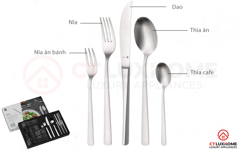 Bộ dao thìa dĩa WMF Corvo 30 món được chế tác từ Cromargan® thép không gỉ 18/10