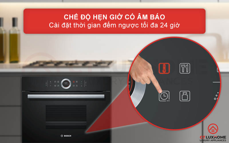 Chế độ hẹn giờ có âm báo với thời gian hẹn tối đa 24 giờ