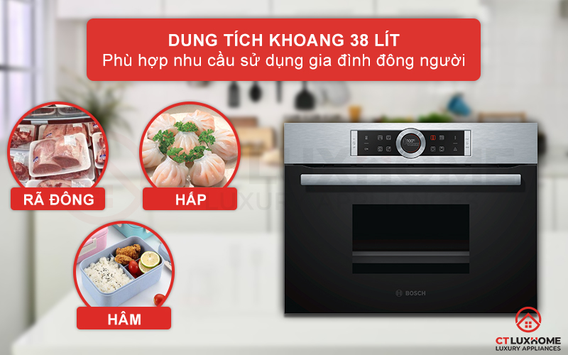Dung tích khoang 38 lít thoải mái cho bạn sử dụng gia đình đông người