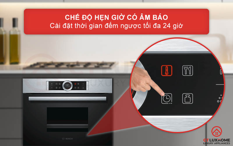 Chế độ hẹn giờ có âm báo với thời gian hẹn tối đa 24 giờ