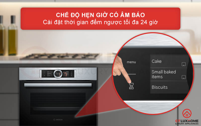 Chế độ hẹn giờ có âm báo với thời gian hẹn tối đa 24 giờ