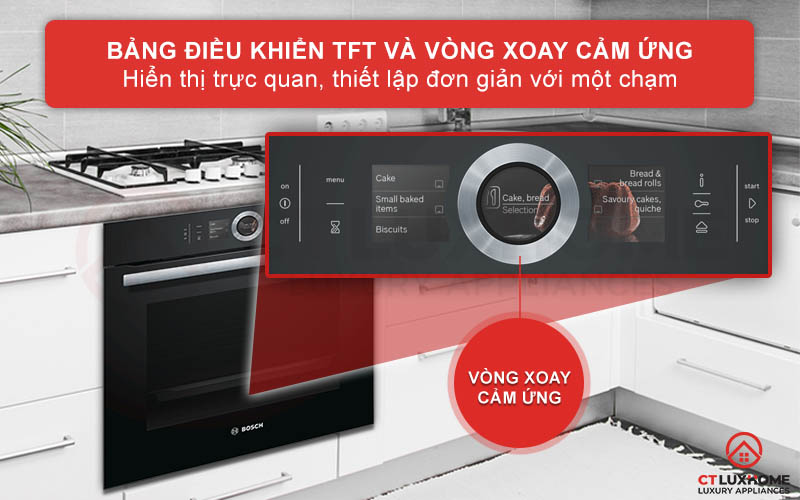 Bảng điều khiển cảm ứng TFT với vòng xoay cảm ứng hiện đại