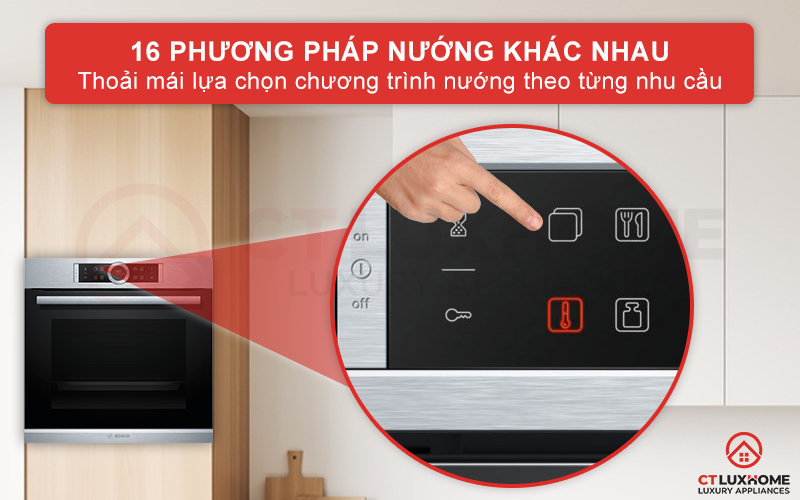 Tùy chọn 16 chương trình nướng theo từng nhu cầu sử dụng
