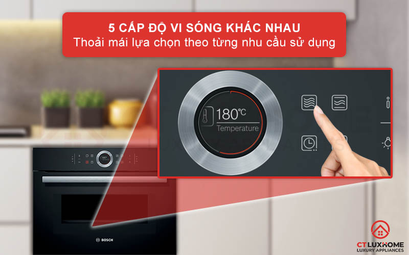 Lựa chọn 5 cấp độ vi sóng cho quá trình rã đông cũng như hâm nóng được tối ưu