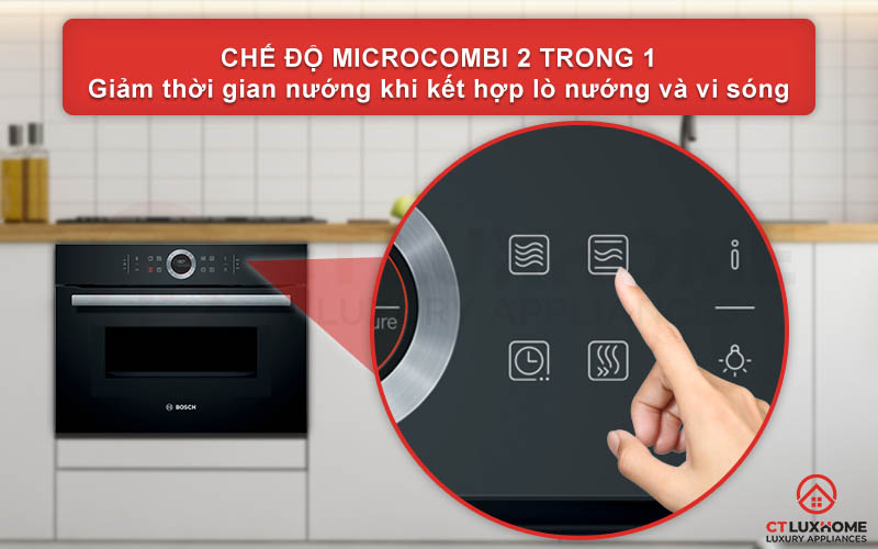 Giảm thời gian hiệu quả hơn khi kích hoạt MicroCombi kết hợp nướng và vi sóng